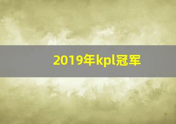 2019年kpl冠军