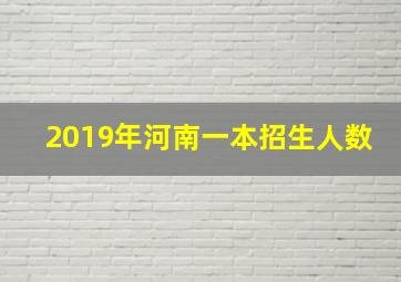 2019年河南一本招生人数