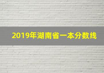 2019年湖南省一本分数线