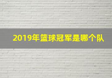 2019年篮球冠军是哪个队