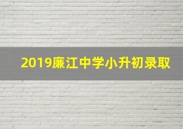 2019廉江中学小升初录取