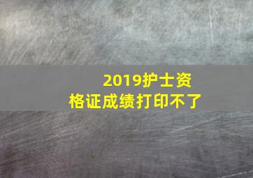 2019护士资格证成绩打印不了