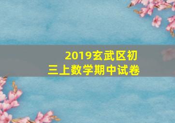 2019玄武区初三上数学期中试卷