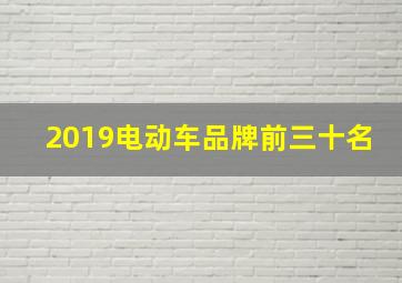 2019电动车品牌前三十名