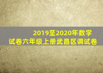 2019至2020年数学试卷六年级上册武昌区调试卷