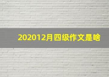 202012月四级作文是啥