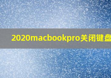 2020macbookpro关闭键盘灯光