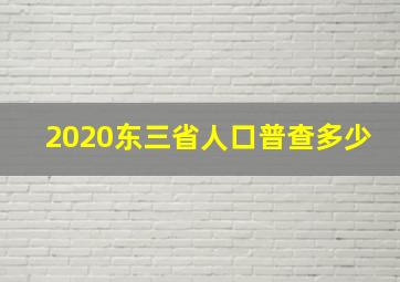 2020东三省人口普查多少