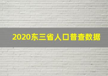 2020东三省人口普查数据