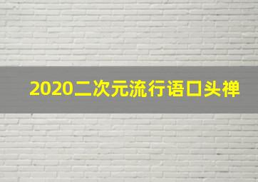 2020二次元流行语口头禅