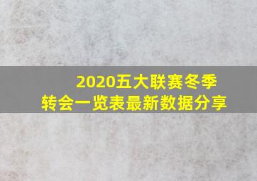 2020五大联赛冬季转会一览表最新数据分享