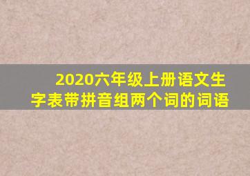 2020六年级上册语文生字表带拼音组两个词的词语