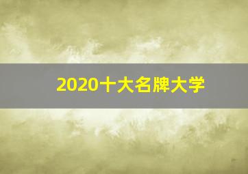 2020十大名牌大学