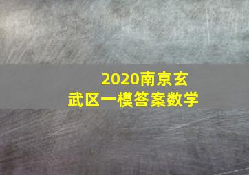 2020南京玄武区一模答案数学