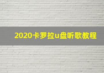 2020卡罗拉u盘听歌教程