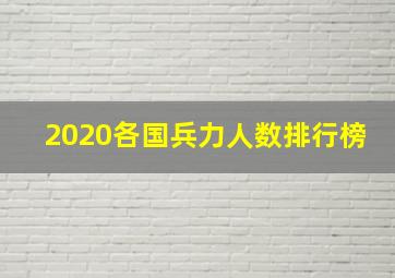 2020各国兵力人数排行榜