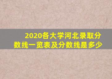 2020各大学河北录取分数线一览表及分数线是多少