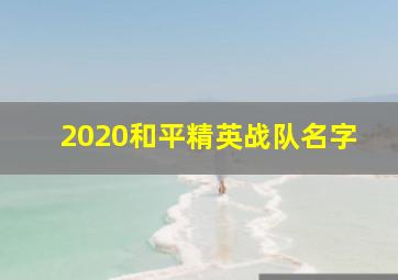 2020和平精英战队名字