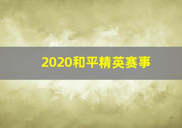 2020和平精英赛事