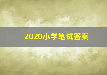 2020小学笔试答案