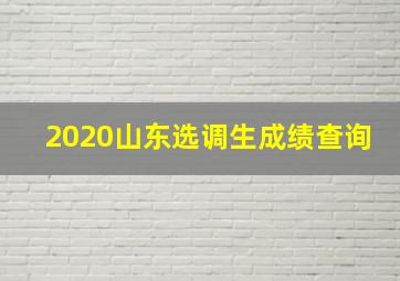 2020山东选调生成绩查询