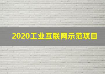 2020工业互联网示范项目