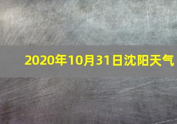 2020年10月31日沈阳天气