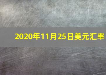 2020年11月25日美元汇率