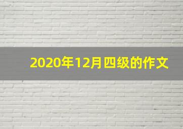 2020年12月四级的作文