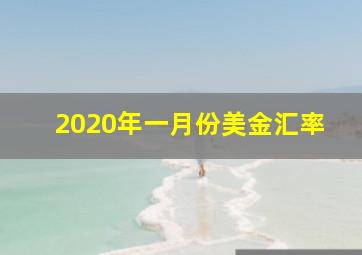 2020年一月份美金汇率