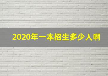 2020年一本招生多少人啊