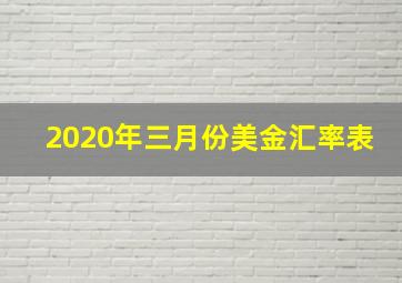 2020年三月份美金汇率表