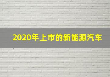 2020年上市的新能源汽车