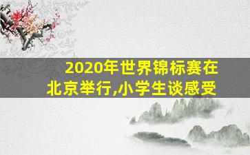 2020年世界锦标赛在北京举行,小学生谈感受