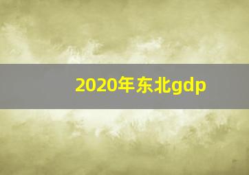 2020年东北gdp