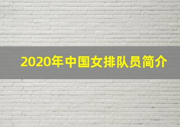 2020年中国女排队员简介