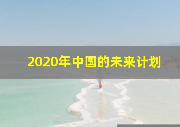 2020年中国的未来计划