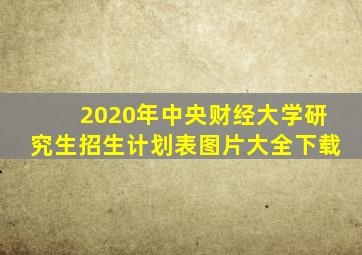 2020年中央财经大学研究生招生计划表图片大全下载