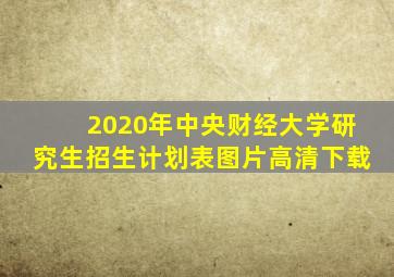 2020年中央财经大学研究生招生计划表图片高清下载