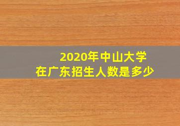 2020年中山大学在广东招生人数是多少