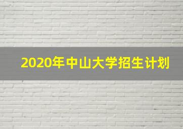 2020年中山大学招生计划