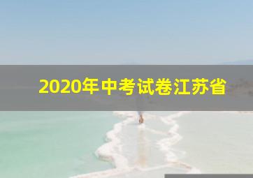 2020年中考试卷江苏省