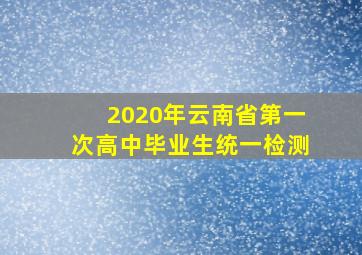 2020年云南省第一次高中毕业生统一检测