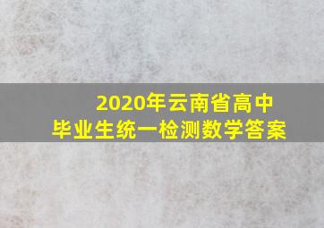 2020年云南省高中毕业生统一检测数学答案