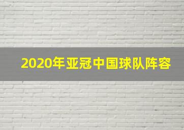 2020年亚冠中国球队阵容