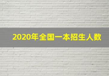 2020年全国一本招生人数