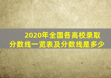 2020年全国各高校录取分数线一览表及分数线是多少