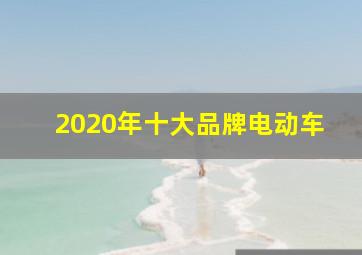 2020年十大品牌电动车