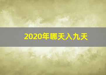 2020年哪天入九天