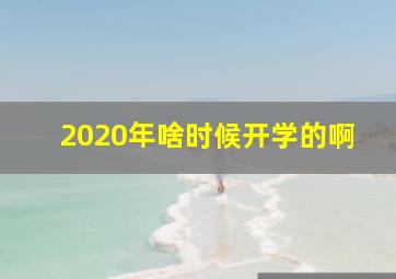 2020年啥时候开学的啊